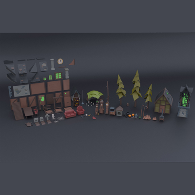 پکیج محیطی ترسناک قابل چینش برای موتور یونیتی و آنریل