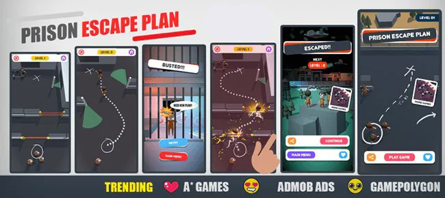پروژه آماده یونیتی بازی فرار از زندان مخصوص موبایل